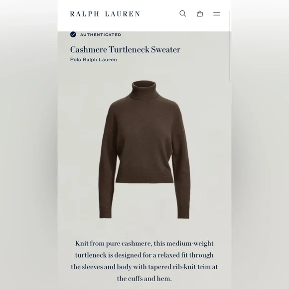 Polo Ralph Lauren Cashmere Turtleneck Sweater - Picture 2 of 8